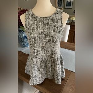 Anthropologie Amadi sleeveless tweed peplum top